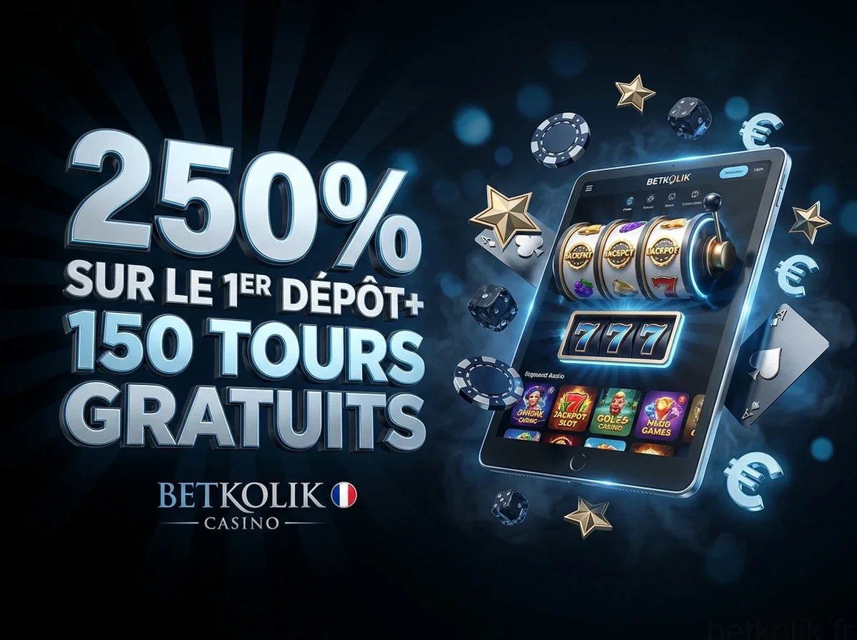 250% SUR LE 1ER DÉPÔT+ 150 TOURS GRATUITS